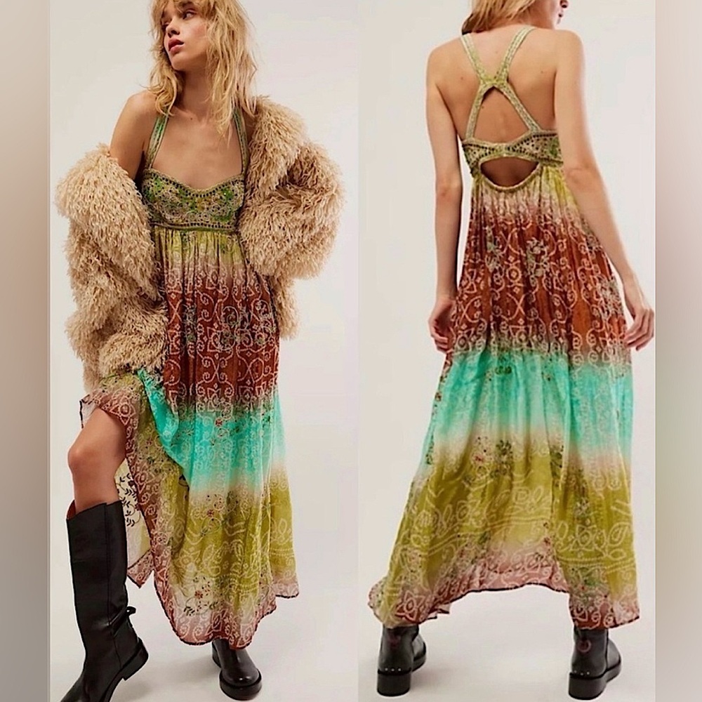 NWOT Free People, Into The Nights Maxi Dress